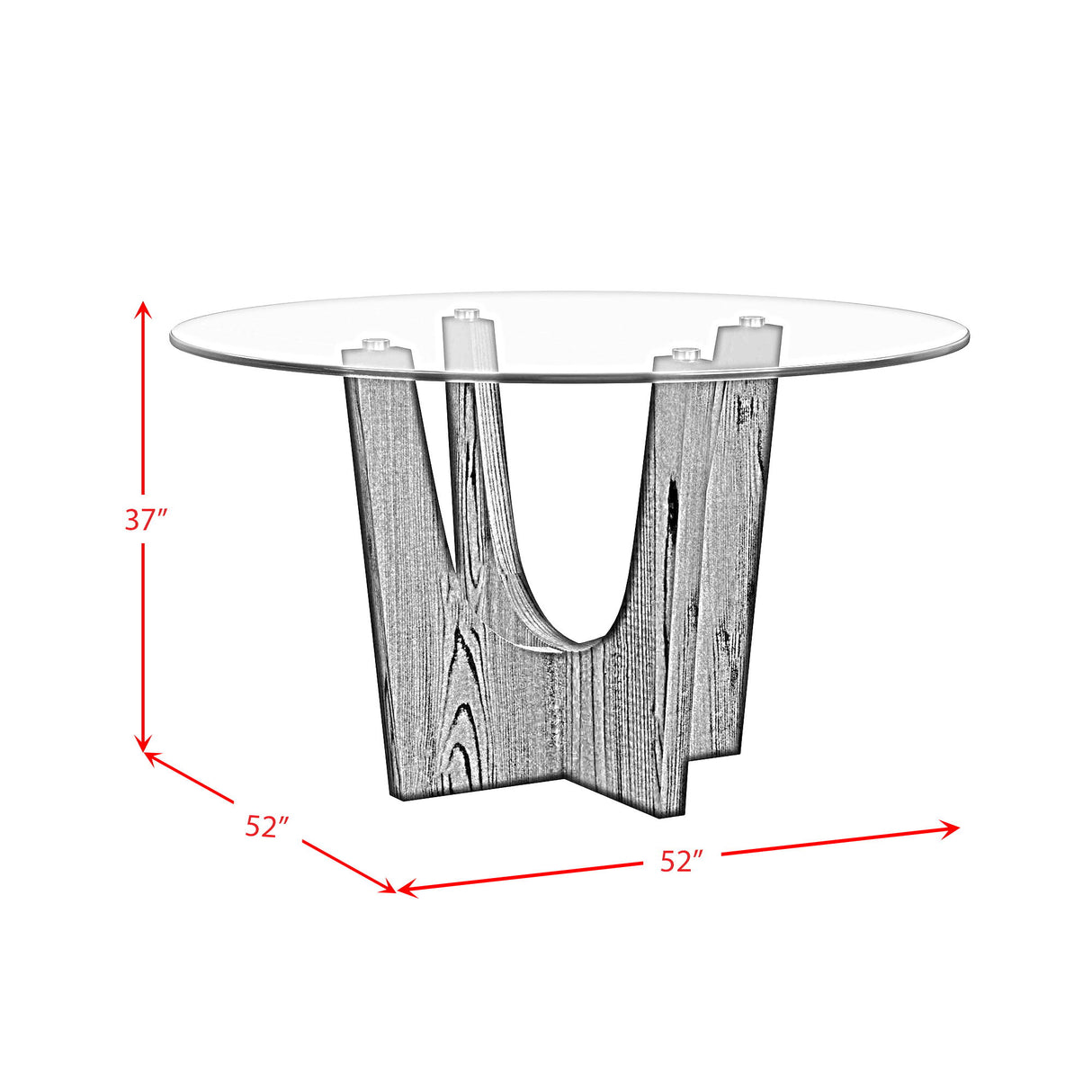 Oregon - Round Table With Glass Top