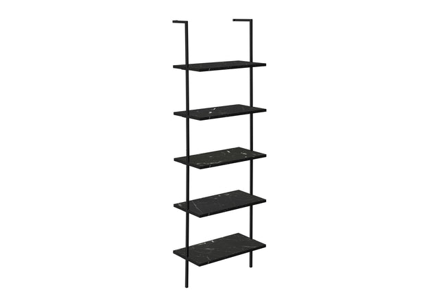 Bookshelf, Bookcase, Etagere, Ladder, 5 Tier, For Office, Marble Look Contemporary & Modern - Etageres - Alpine Outlets