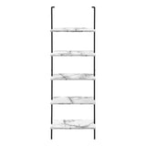 Bookshelf, Bookcase, Etagere, Ladder, 5 Tier, For Office, Marble Look Contemporary & Modern - Etageres - Alpine Outlets