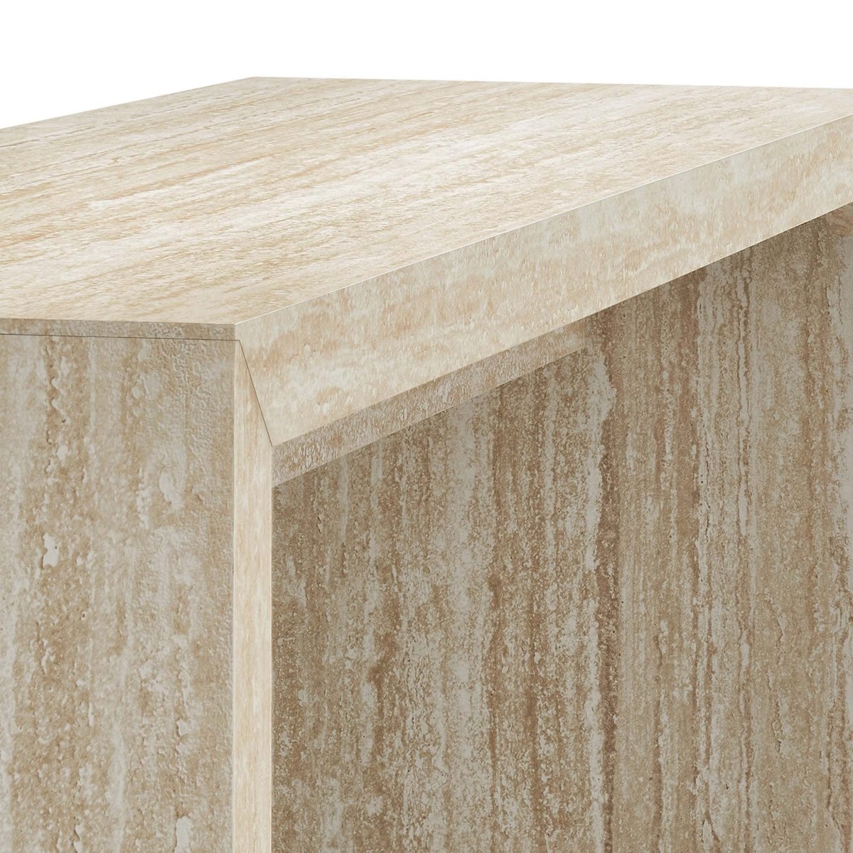 Faux Travertine Console Table with Apron – 54 Inch - Ottomans available at Alpine Outlets in Denver