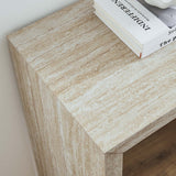 Faux Travertine Console Table with Apron – 54 Inch - Ottomans available at Alpine Outlets in Denver
