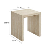 Faux Travertine Side Table with Apron – 22 Inch - End & Side Tables available at Alpine Outlets in Denver