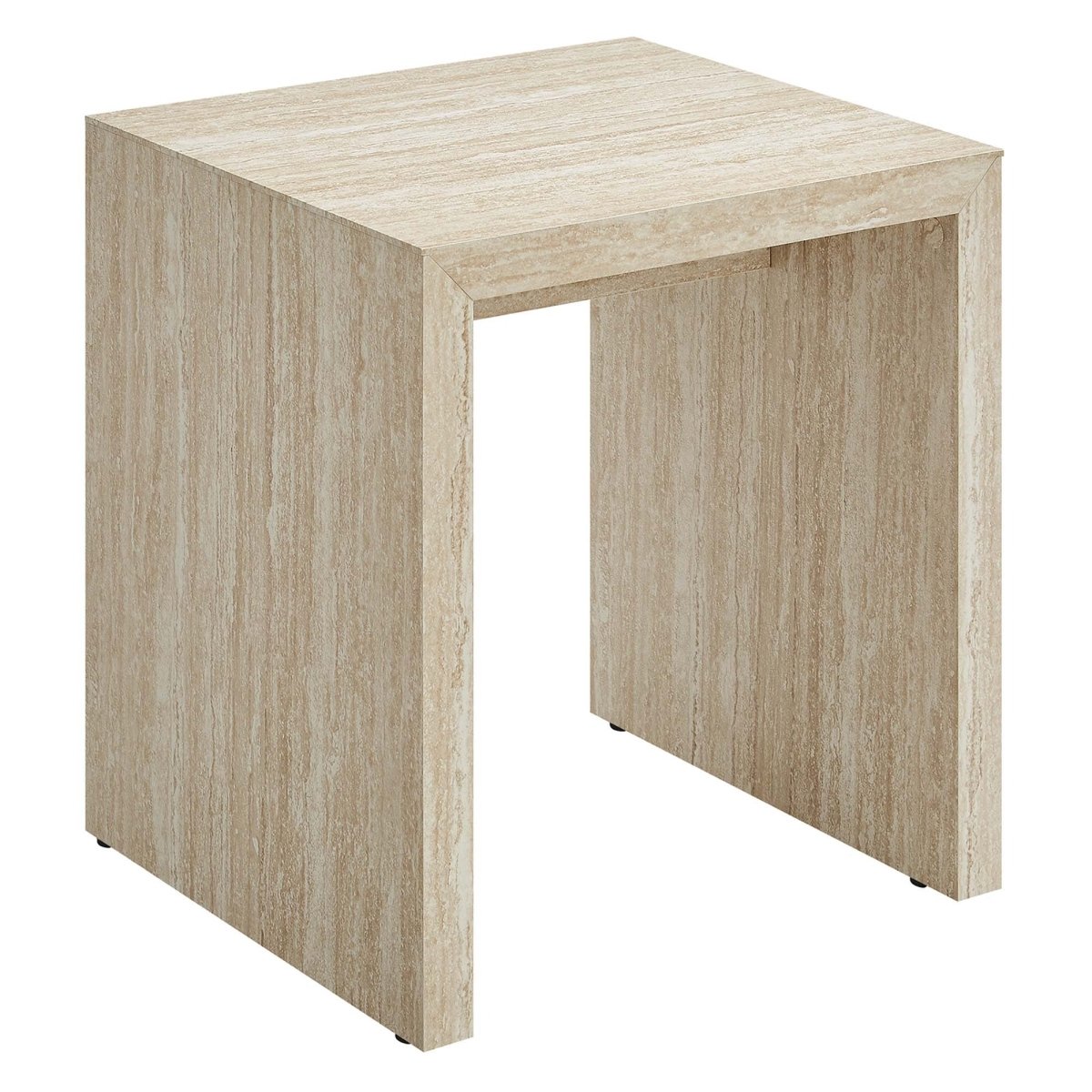 Faux Travertine Side Table with Apron – 22 Inch - End & Side Tables available at Alpine Outlets in Denver