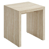 Faux Travertine Side Table with Apron – 22 Inch - End & Side Tables available at Alpine Outlets in Denver