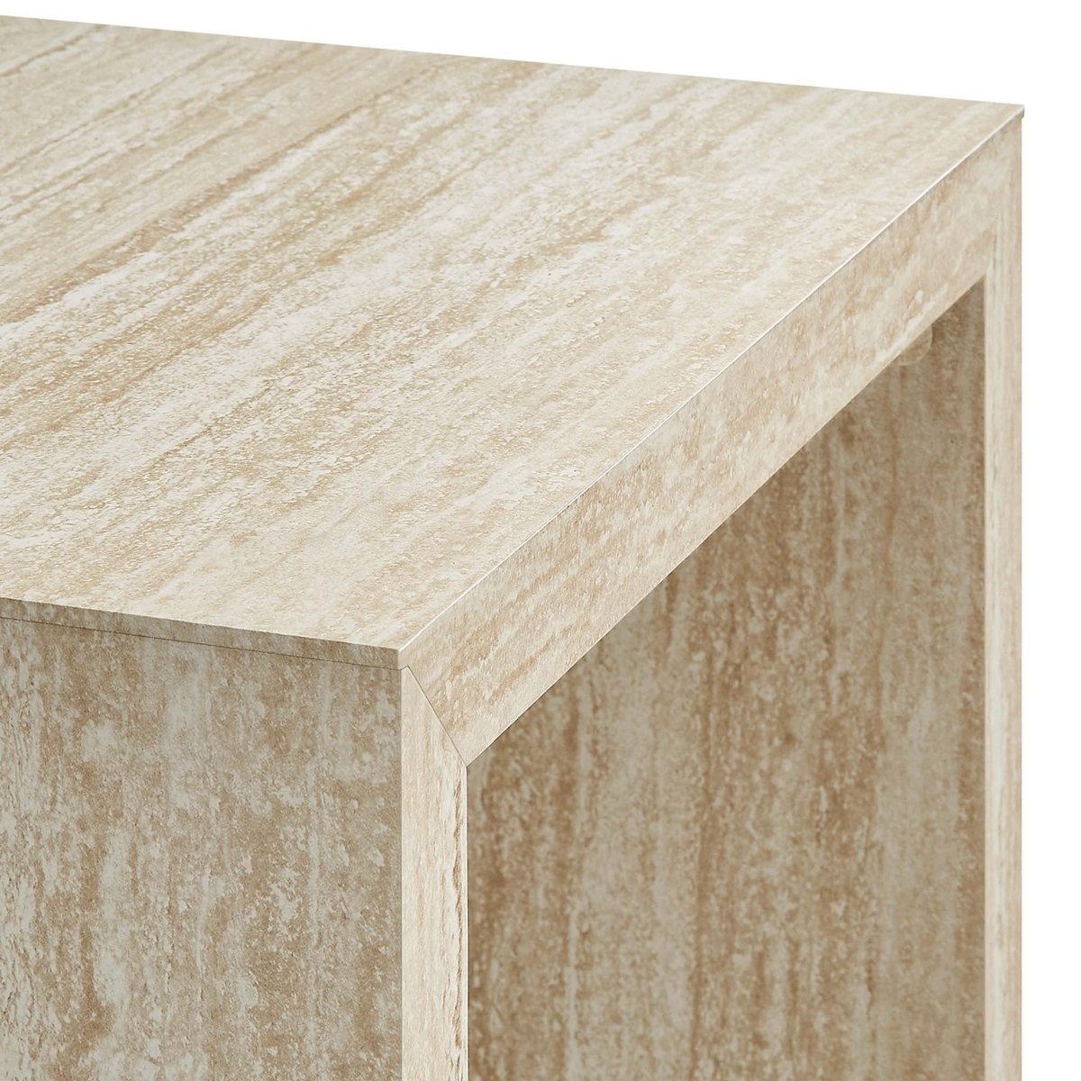 Faux Travertine Side Table with Apron – 22 Inch - End & Side Tables available at Alpine Outlets in Denver