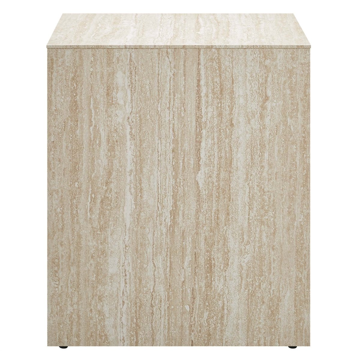 Faux Travertine Side Table with Apron – 22 Inch - End & Side Tables available at Alpine Outlets in Denver