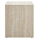 Faux Travertine Side Table with Apron – 22 Inch - End & Side Tables available at Alpine Outlets in Denver