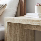 Faux Travertine Side Table with Apron – 22 Inch - End & Side Tables available at Alpine Outlets in Denver