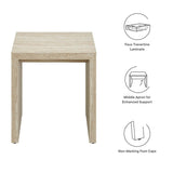 Faux Travertine Side Table with Apron – 22 Inch - End & Side Tables available at Alpine Outlets in Denver