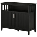 Sideboard Buffet Cabinet Kitchen Storage Unit Wood 42x36in Black