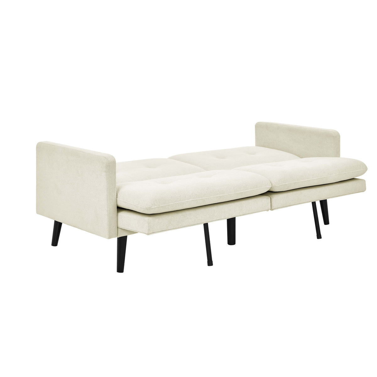 Easy Convert Futon Sofa With Tufted Back And Seat