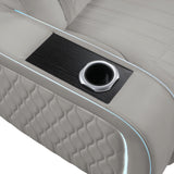 Electra - Power Recliner Sectional Sofa With Power Headrests, Console Loveseats, Wedge, LED Light Strip, Speakers