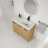 Wall Mounted Floating Bathroom Vanity With Sink, 3 Door Modular Cabinet