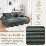 Oversized Double Chaise Lounge Sofa With USB Ports And Cup Holders