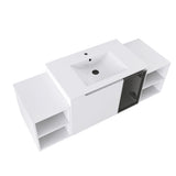 Wall Mounted Bathroom Vanity With Sink, Cabinet & Half Door