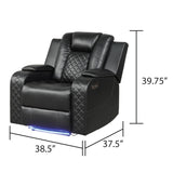 Benz - Power Recliner Set With LED Lighting And USB Charging