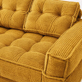 2 Seater Modular Corduroy Sofa With Chaise Lounge For Living Room