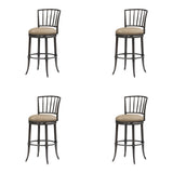 Vince - Commercial Grade Steel Frame Faux Leather Upholstered Swivel Bar Height Barstool