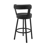Bryant - 26" Counter Height Swivel Bar Stool - Black Finish And Black Faux Leather