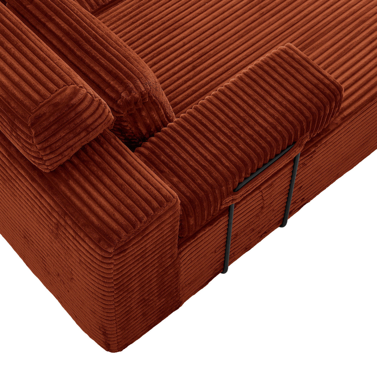 Sectional Sleeper Sofa & Storage Pockets, Modular Couch With Throw Pillows For Living Room