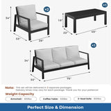 Modern 5 Seat Outdoor Patio Furniture Set With Coffee Table