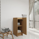 Slim Freestanding Bathroom Storage Cabinet - Light Oak