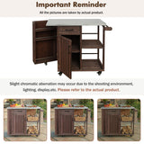 Outdoor Kitchen Island Prep Station With Lockable Wheels, Ample Storage, Towel & Spice Racks