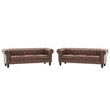 2 Piece Sofa Set With Rolled Armrests