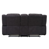 Reclining Console Loveseat - Black - Fabric