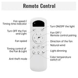 52" Reversible DC Motor Ceiling Fan With Dimmable LED Light, 3 Blades For Living Room,Patio - Gold