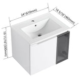Wall Mounted Bathroom Vanity With Sink, Cabinet & Half Door