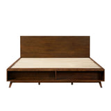 Platform Bed Frame With Footboard Storage