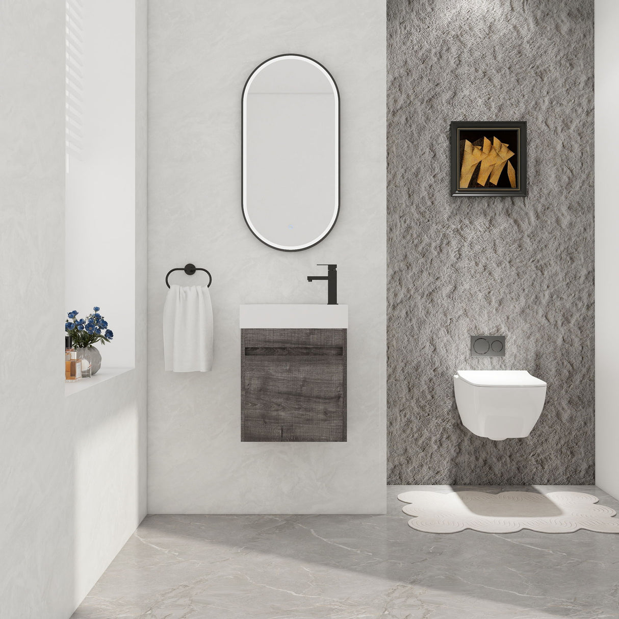 Sink Floating Bathroom Vanity With Soft Close Cabinet Door