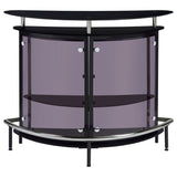 Strick & Bolton - Freestanding Glass Top Home Bar Wine Cabinet With Panels - Black