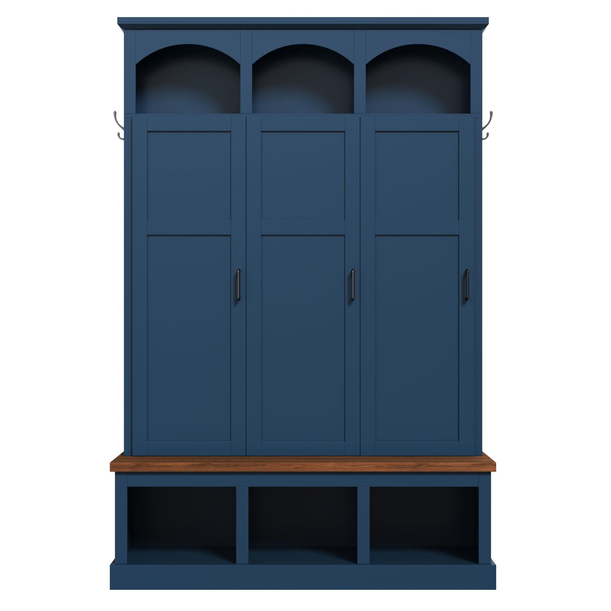 Classic Arched Design Hall Tree With 3 Hidden Storage