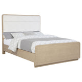 Mirador - Queen Panel Bed With Upholstered Headboard - Light Oak