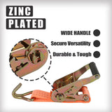 WFLNHB Heavy Duty Tie Down Strap 1.5Inch x 15ft Ratchet Tighten Cargo Strap J Hook Heavy Duty 20 Pack
