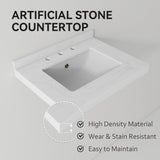 Basin Sink, Triple Faucet Holes, 2" Thick Rim, Sink Only