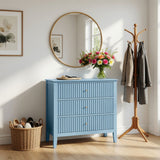 Fluted 3 Drawer Nightstand With Soft Close Slides