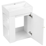 Modern Bathroom Vanity With Sink, Diamond Pattern Doors