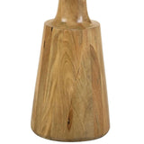 Pedestal Accent Table With Eco Friendly Base And Round Lipped Top - Brown