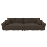 Plush Corduroy 4 Seat Sofa, Modern Comfy Upholstered Sofa Cloud Couch, Deep Seat Couches With Soft Pillows