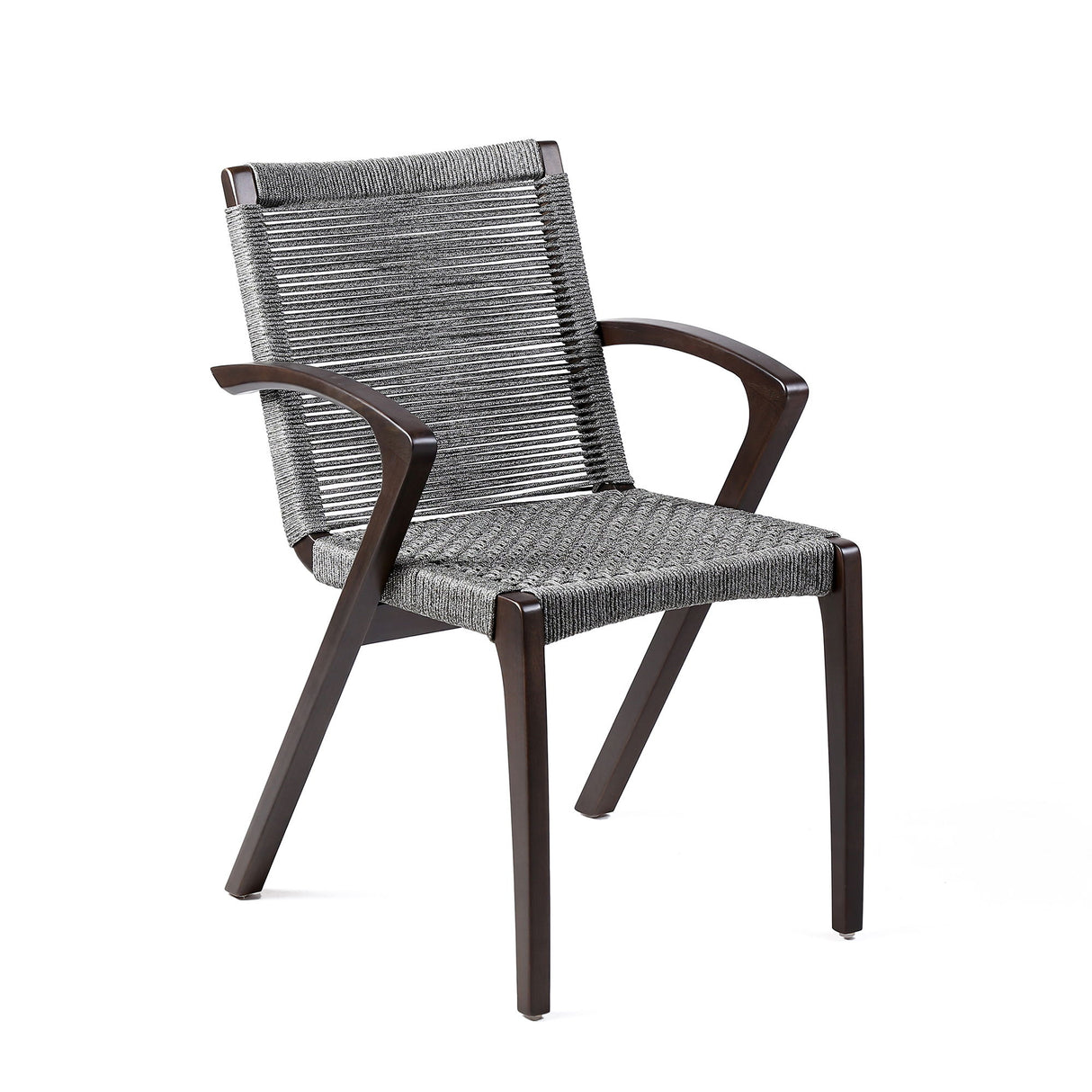 Brielle - Outdoor Dark Eucalyptus Wood And Gray Rope Dining Chairs - (Set Of 2)