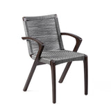 Brielle - Outdoor Dark Eucalyptus Wood And Gray Rope Dining Chairs - (Set Of 2)