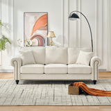 Modern 3 And 2 Seater Sofa With Rolled Arms, Tufted Upholstered Couch