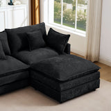 L Shaped Modular Sectional Sofa With Movable Ottoman, 3 Seater Comfortable Seating