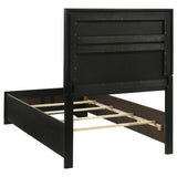 Modern Bedroom Set With Upholstered Headboard And Textured Storage