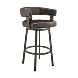Lorin - 26" Counter Height Swivel Bar Stool - Java - Brown Finish And Faux Leather