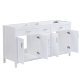Bathroom Vanity Cabinet Only, Soft Close Doors & Drawers, 4 Drawers & 2 Double Door Cabinets - White