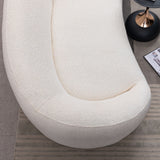 Curved 3 Seater Sofa For Living Room - White